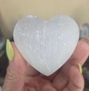 Selenite Puffy Heart